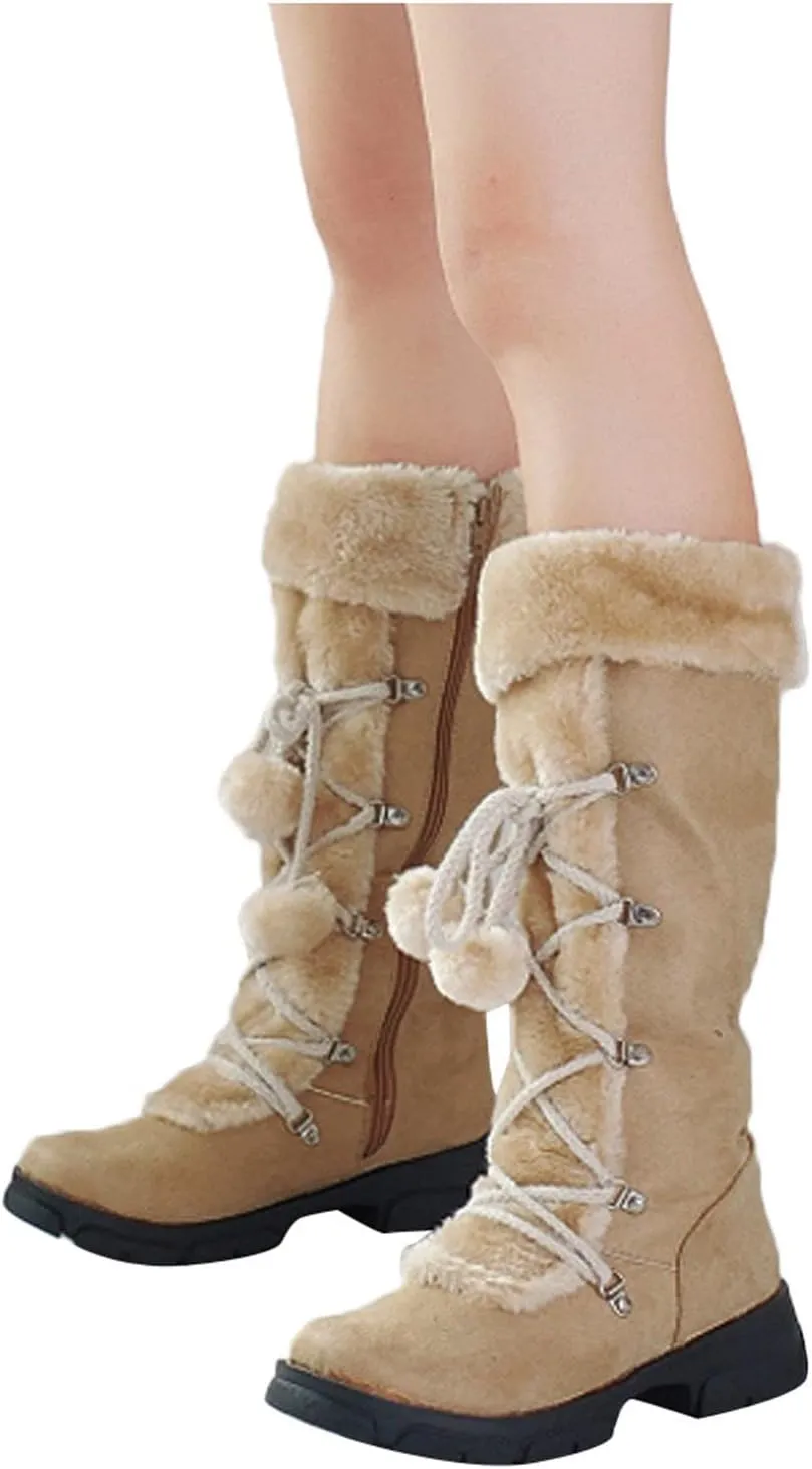 Womens Winter Shoes Wide Width Size 9.5 Woman Snow Boots Zapatos De Invierno Para Mujer Waterproof Boots for Women Women's Snow Boots Wide Calf Sales Clearance