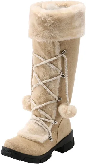 Womens Winter Shoes Wide Width Size 9.5 Woman Snow Boots Zapatos De Invierno Para Mujer Waterproof Boots for Women Women's Snow Boots Wide Calf Sales Clearance