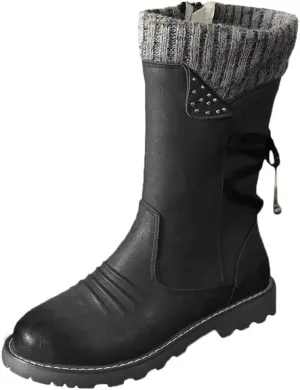 Womens Winter Snow Boots Waterproof Black Ankle Snow Boots for Women Snow Boots Womens Slip on Womens Tall Rubber Boots Waterproof Womens Winter Ankle Boots Wide