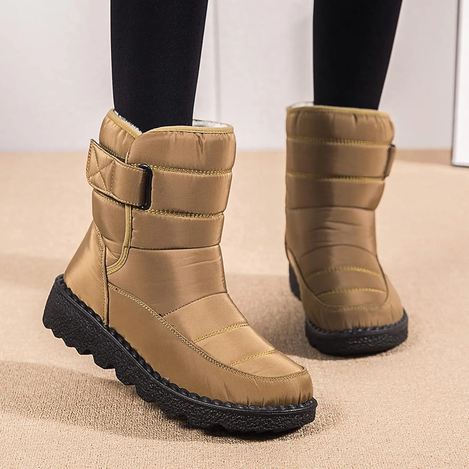 Zipper Winter Boots for Women Waterproof Snow Women's Winter Boots Waterproof Wide Width Womens Slip on Winter Boots Ankle Wide Snow Boots for Women Wide Width Botas De Trabajo En La Nieve Para Mujer