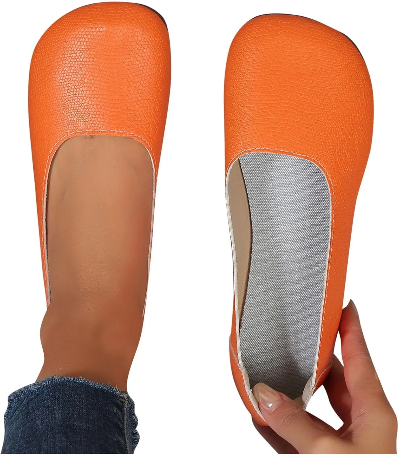 ZWRXW Women Flat Shoes Fashion Square Toe Ballets Flats Low Heel Slip On Walking Shoes Comfortable Summer Dressy Work Flats for Business Casual Office Driving Nursing